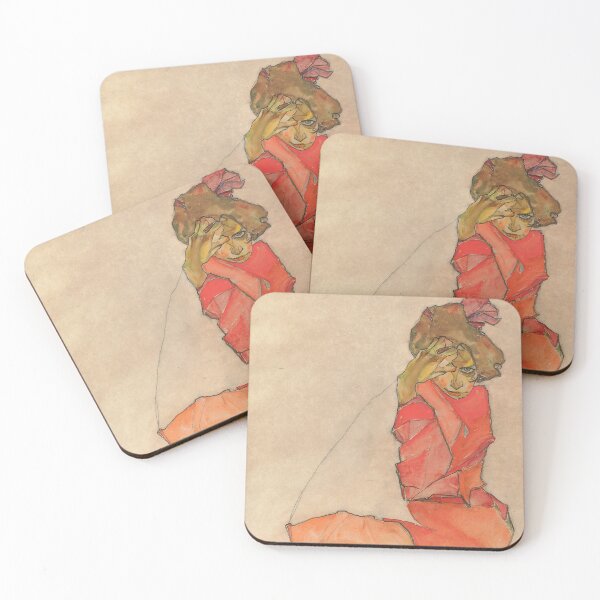 Item preview, Kneeling Female in Orange-Red Dress designed and sold by Craphe.