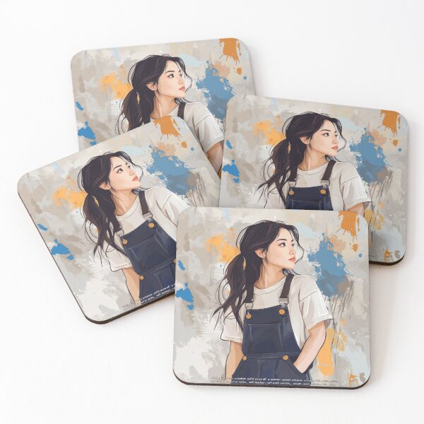 Item preview, Minimalist cartoon-style creative artist with overalls designed and sold by Inkora-Art.