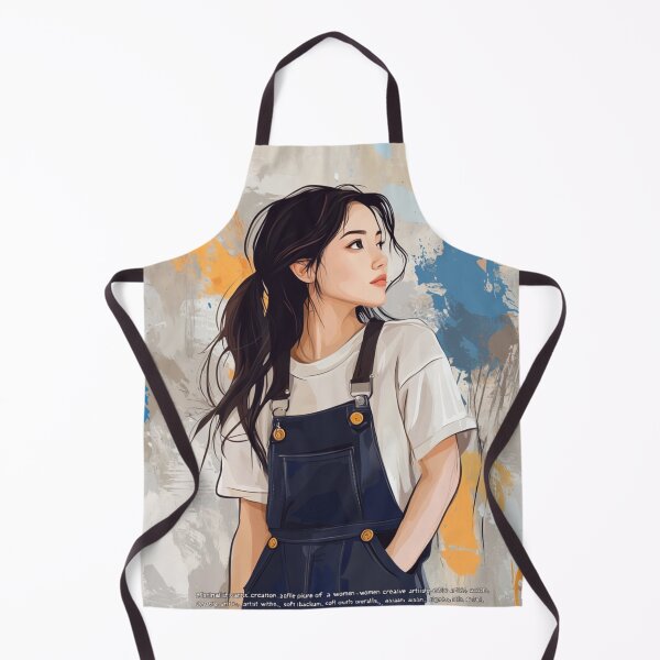 Item preview, Minimalist cartoon-style creative artist with overalls designed and sold by Inkora-Art.