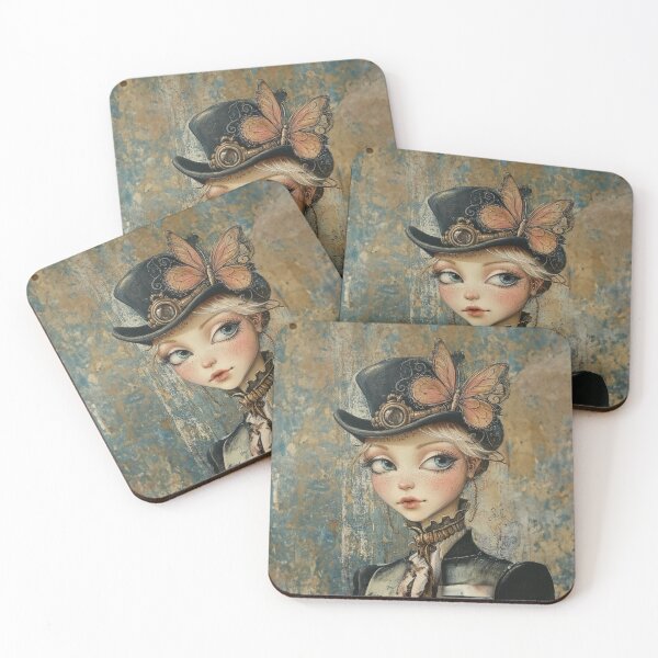 Item preview, Cute Steampunk Girl with Butterfly Hat designed and sold by Made-by-Gus.