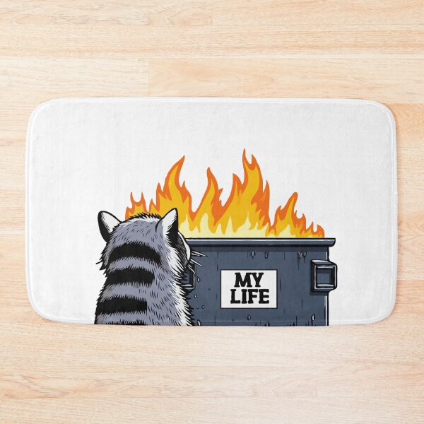 Item preview, Raccoon Watching My Life Burn designed and sold by Gkinoki.