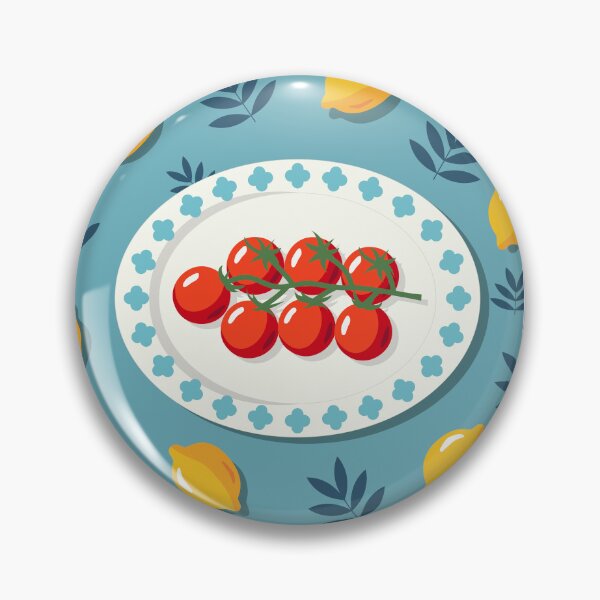 Item preview, Cherry Tomatoes and Lemons Mediterranean Food Pattern designed and sold by Artchyzh.