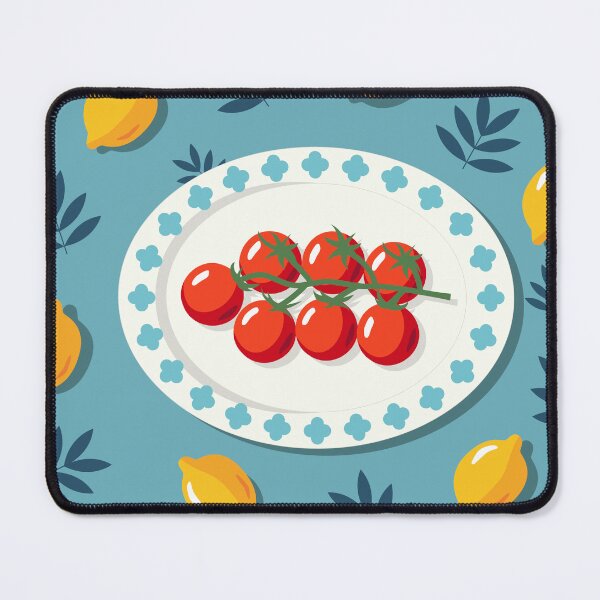 Item preview, Cherry Tomatoes and Lemons Mediterranean Food Pattern designed and sold by Artchyzh.