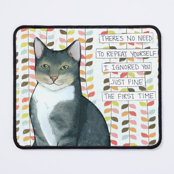 Item preview, Repeat Yourself, cat hand created art designed and sold by jamiemorathart.
