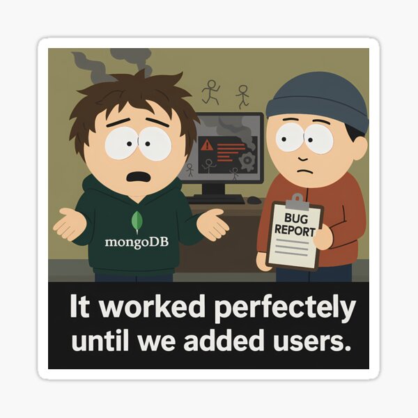 Item preview, Funny MongoDB Developer Sticker Art designed and sold by shookclaw.