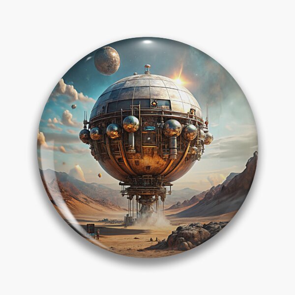 Item preview, Steampunk starship lands on a distant planet designed and sold by Made-by-Gus.