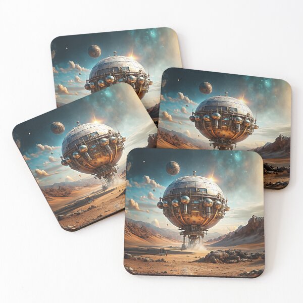 Item preview, Steampunk starship lands on a distant planet designed and sold by Made-by-Gus.