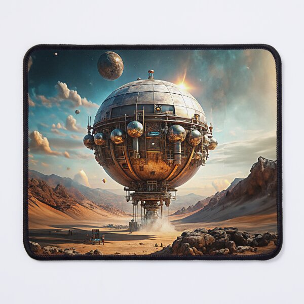 Item preview, Steampunk starship lands on a distant planet designed and sold by Made-by-Gus.