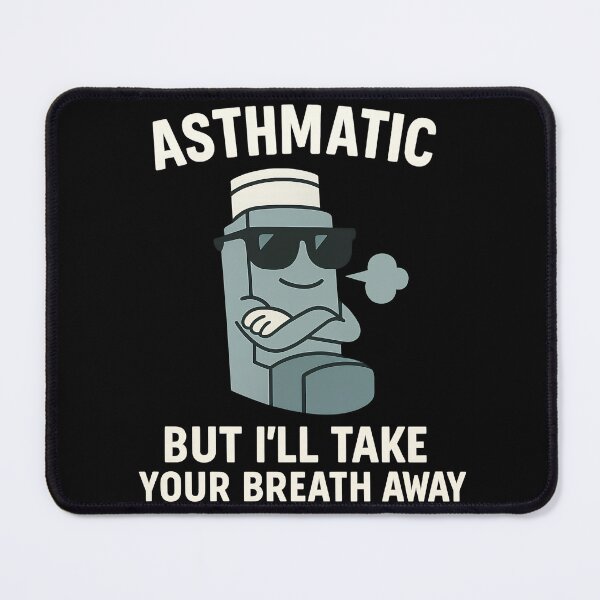 Item preview, Asthmatic But I’ll Take Your Breath Away T-Shirt – Funny Inhaler Cartoon Design designed and sold by TeeTimeTreasure.