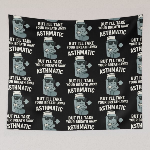 Item preview, Asthmatic But I’ll Take Your Breath Away T-Shirt – Funny Inhaler Cartoon Design designed and sold by TeeTimeTreasure.