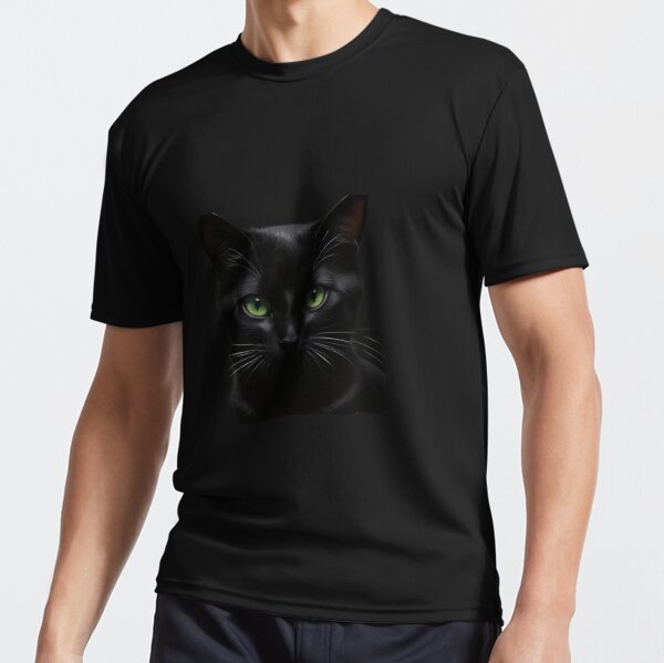 Item preview, Mystical Midnight Cat: Enigmatic Black Feline with Emerald Eyes designed and sold by Vireum.