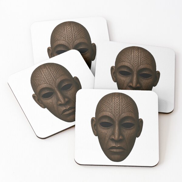 Item preview, Fierce African Tribal Mask – Colorful Wooden Ritual Art 04 designed and sold by CREATIVE BEAR.