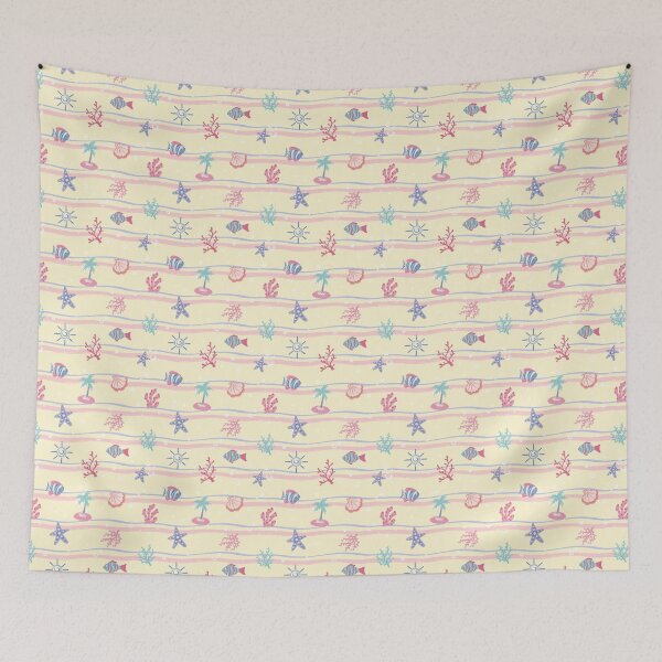 Item preview, Gentle Ocean Waves & Sea Creatures Pattern designed and sold by nuteling.