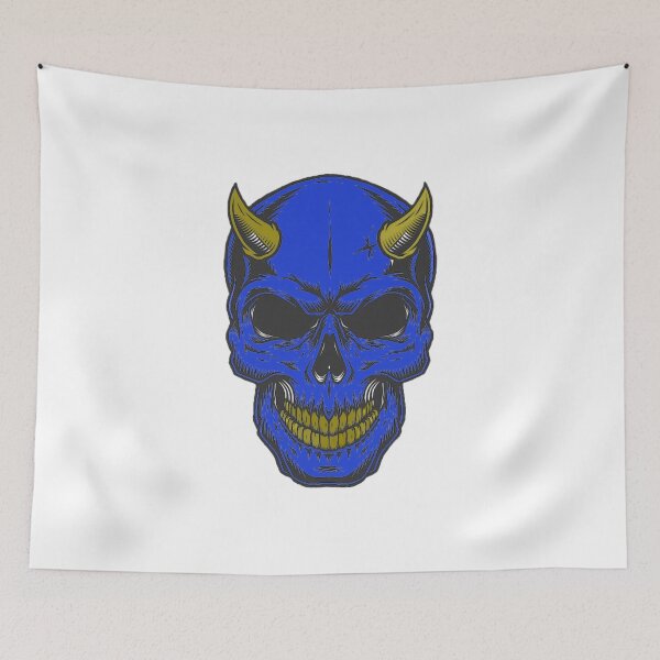 Item preview, Gold Horn Classic Blue Skull Image designed and sold by Abstract65.