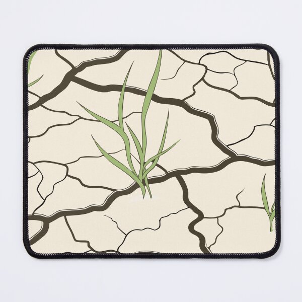 Item preview, Cracked Arid Ground with Sparse Green Grass Blades Emerging designed and sold by Creative88Art.