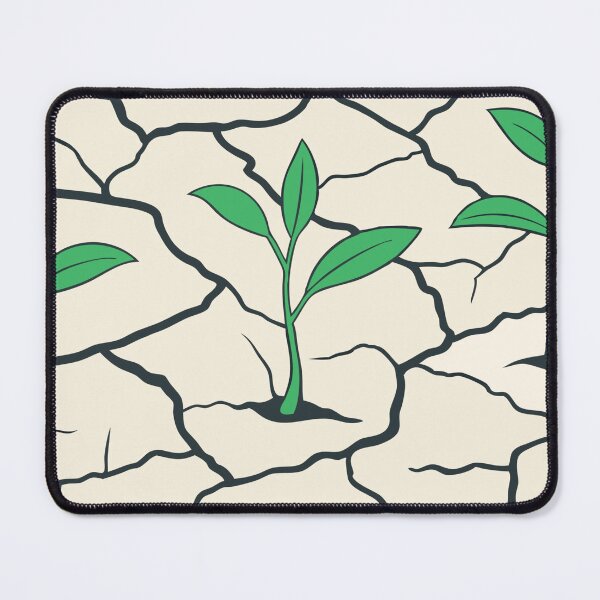 Item preview, Young Green Plants Growing from Cracked Beige Dry Soil designed and sold by Creative88Art.