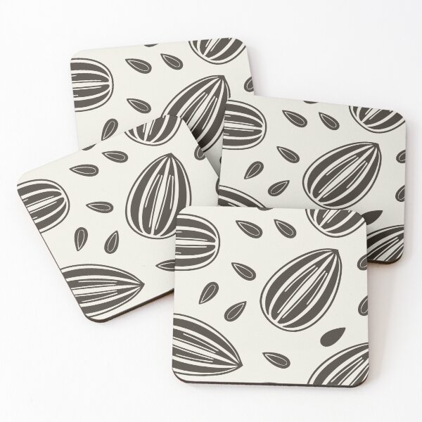 Item preview, Seamless Pattern of Stylized Sunflower Seeds in Black and White designed and sold by Creative88Art.