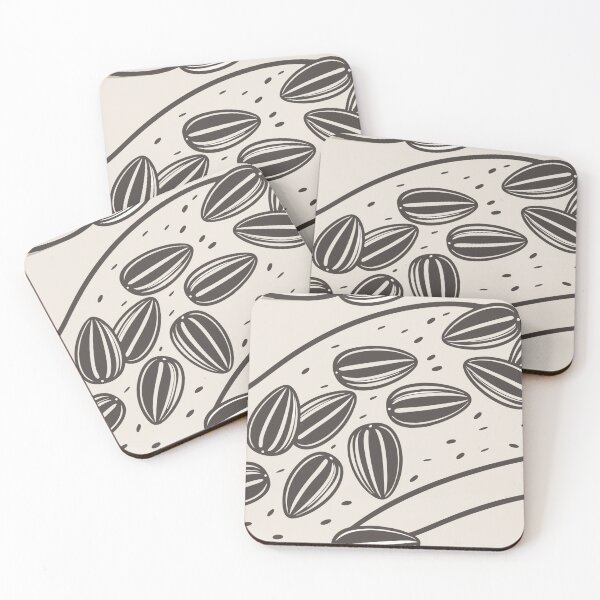 Item preview, Monochromatic Illustration of Sunflower Seeds on Textured Background designed and sold by Creative88Art.