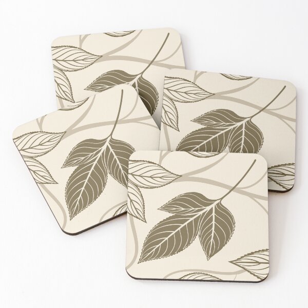 Item preview, Seamless Pattern of Stylized Brown and Beige Leaves on Cream designed and sold by Creative88Art.