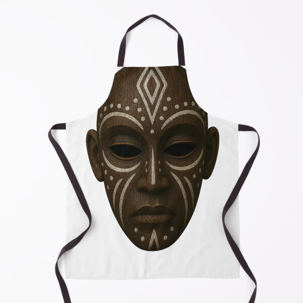 Item preview, Fierce African Tribal Mask – Colorful Wooden Ritual Art 06 designed and sold by CREATIVE BEAR.