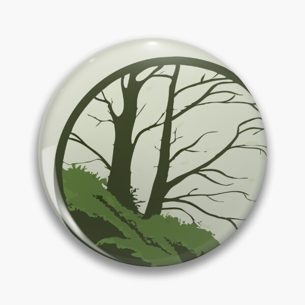 Item preview, Minimalist Pattern of Circular Frames with Trees and Hills designed and sold by Creative88Art.