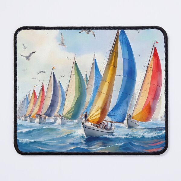 Item preview, Watercolor Sailboat Regatta On High Seas designed and sold by Maria Dryfhout.