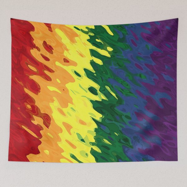 Item preview, Trippy Groovy Quirky Eclectic Ripply Swirly Abstract Gay Pride Flag designed and sold by Chaos Queery.