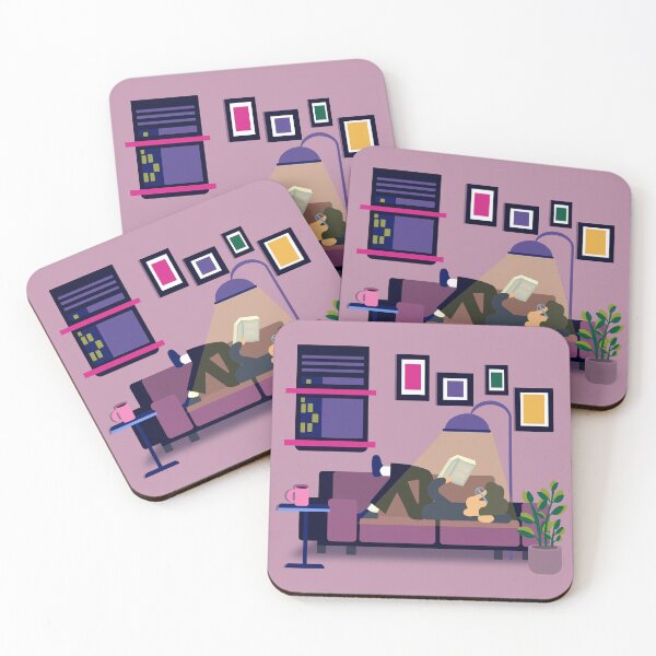 Item preview, Cozy Reading Illustration – Minimalist Indoor Art for Book Lovers designed and sold by nicollepico.