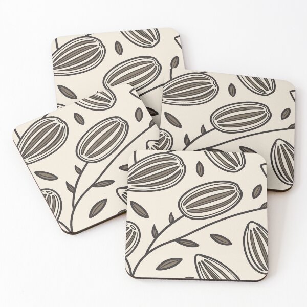 Item preview, Seamless Pattern with Almond Shapes and Leaves on Beige Background designed and sold by Creative88Art.
