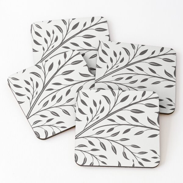 Item preview, Monochromatic Design of Branches with Leaves and a Perched Bird designed and sold by Creative88Art.