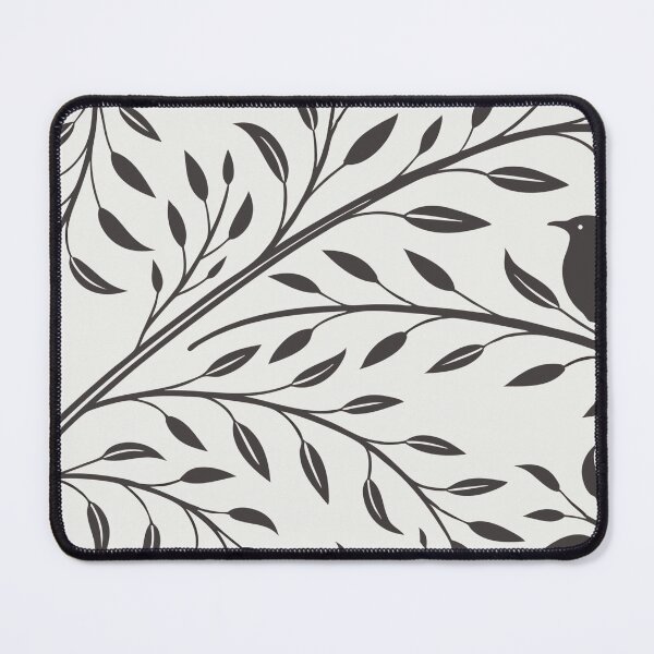 Item preview, Monochromatic Design of Branches with Leaves and a Perched Bird designed and sold by Creative88Art.