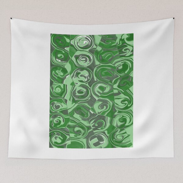 Item preview, Swamp Green and Grey Fluid Contemporary Abstract Art Design designed and sold by Abstract65.