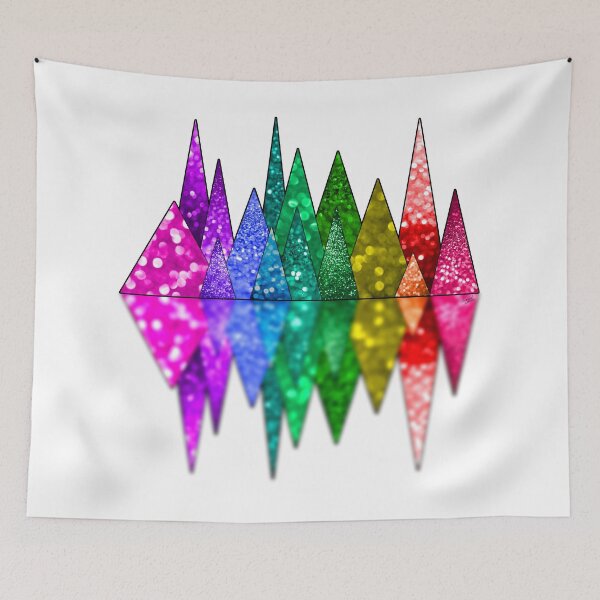 Item preview, Rainbow Sparkle Mountain Range designed and sold by IrishVikingDesigns.