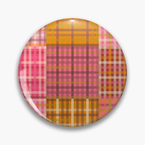 Artikelvorschau, Gingham Patchwork Retro Plaid Karomuster Rosa Orange Moos entworfen und verkauft von kierkegaard.