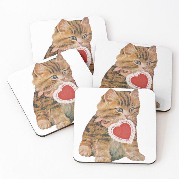 Item preview, Vintage cat with heart  designed and sold by Pixiedrop.