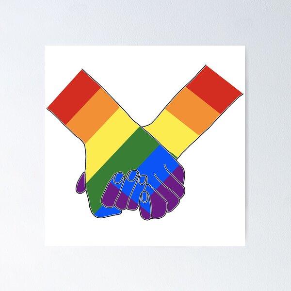 Item preview, Pride Holding Hands - Pride Flag designed and sold by PaperPainter.