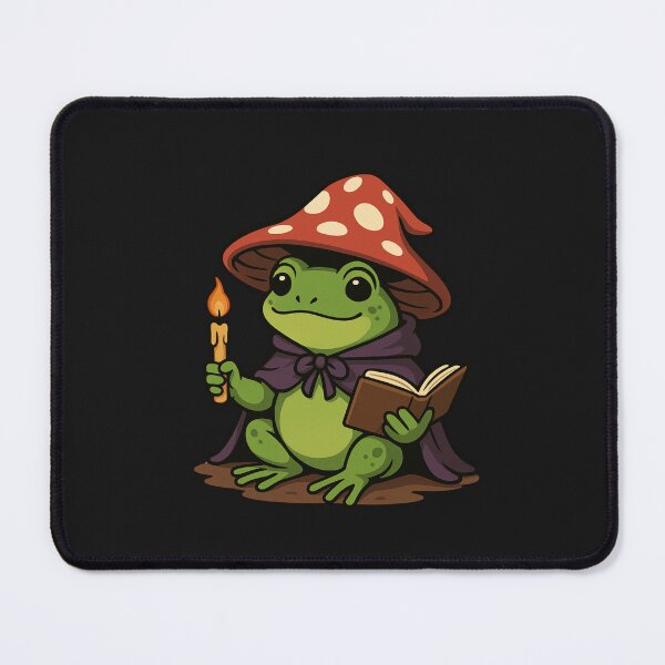 Item preview, Witch Frog with Mushroom Hat – Cute Cottagecore Magic Toad Design designed and sold by ColorSplash123.