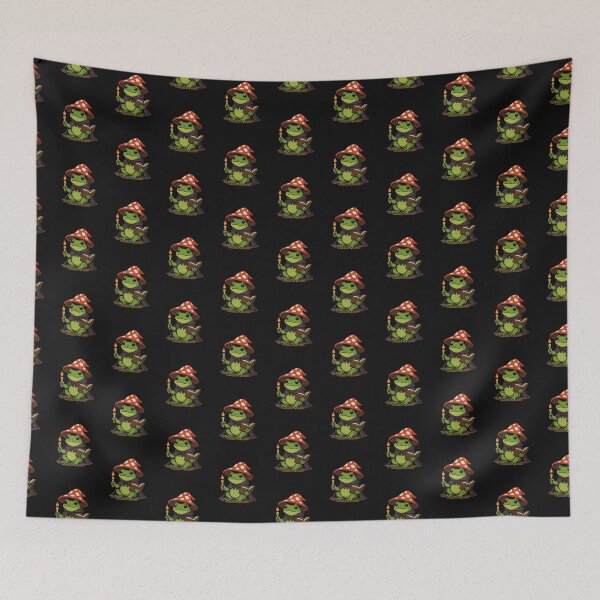 Item preview, Witch Frog with Mushroom Hat – Cute Cottagecore Magic Toad Design designed and sold by ColorSplash123.