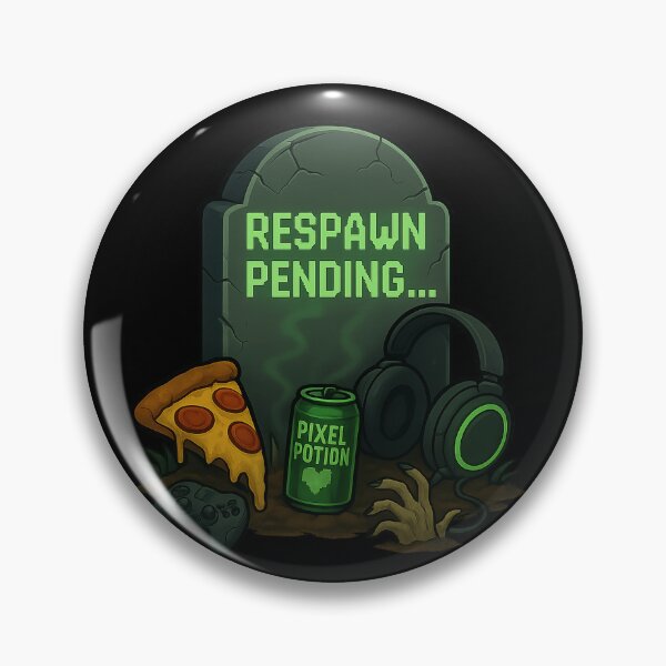 Item preview, Respawn Pending – Gamer Grave designed and sold by LevelUpLab.
