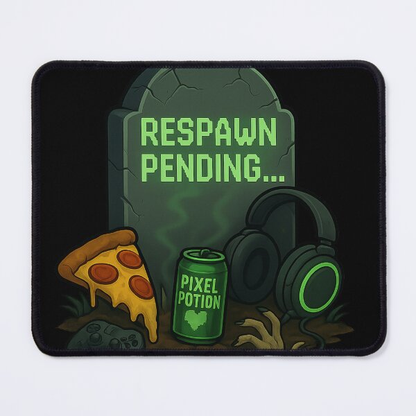 Item preview, Respawn Pending – Gamer Grave designed and sold by LevelUpLab.