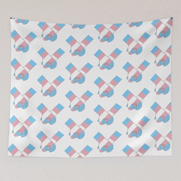 Item preview, Pride Holding Hands - Transgender Flag designed and sold by PaperPainter.