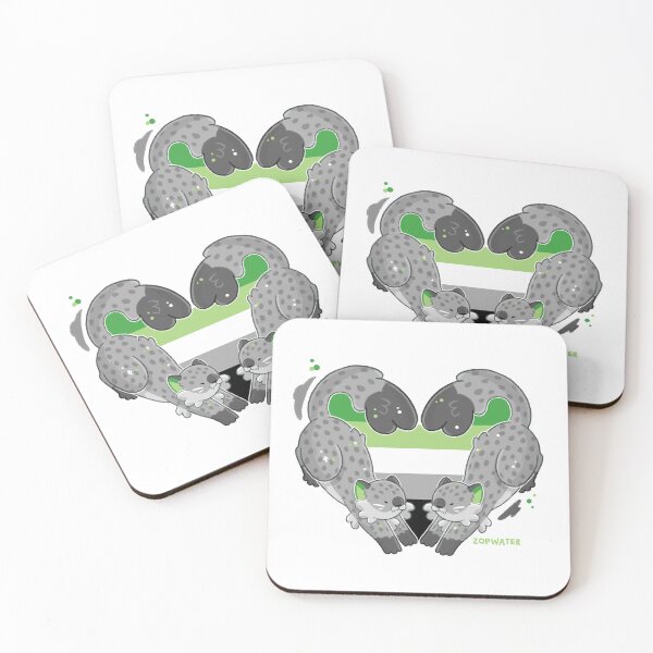Item preview, Aromantic flag snow leopard heart  designed and sold by Zopwater.