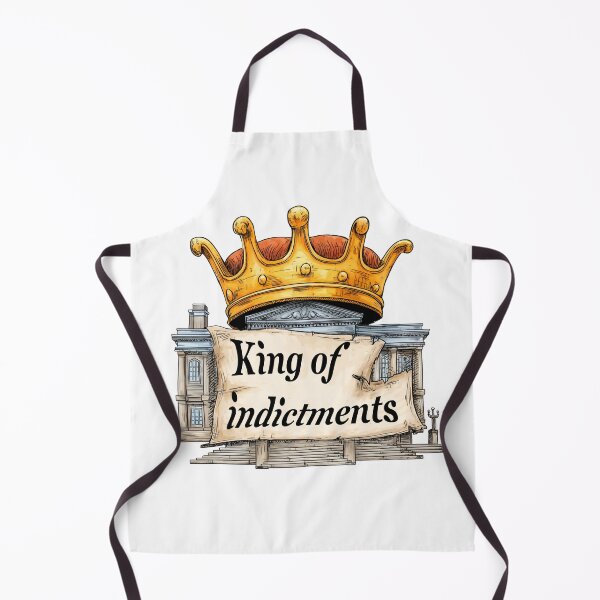 Item preview, Artwork depicting a crown atop a building with the words King of Indictments prominently displayed in a creative design designed and sold by Ms. Iryna.