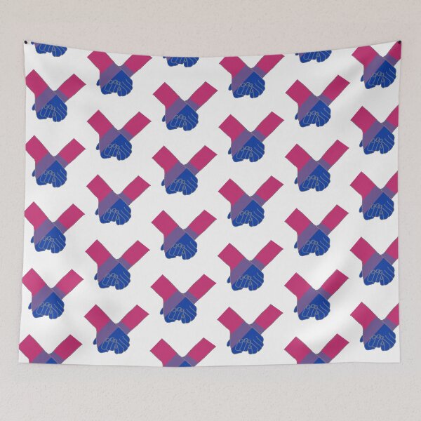 Item preview, Pride Holding Hands - Bisexual Flag designed and sold by PaperPainter.