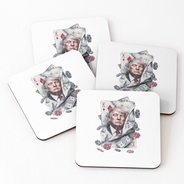 Item preview, Artwork featuring a King of Diamonds card with a portrait of a businessman surrounded by money and chips designed and sold by Ms. Iryna.
