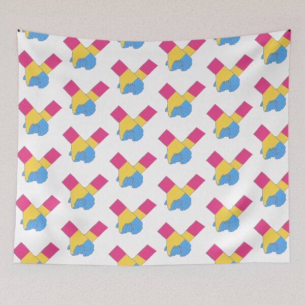 Item preview, Pride Holding Hands - Pansexual Flag designed and sold by PaperPainter.