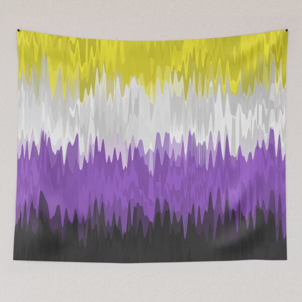 Item preview, Squiggly Wavy Abstract Nonbinary Pride Flag designed and sold by Chaos Queery.