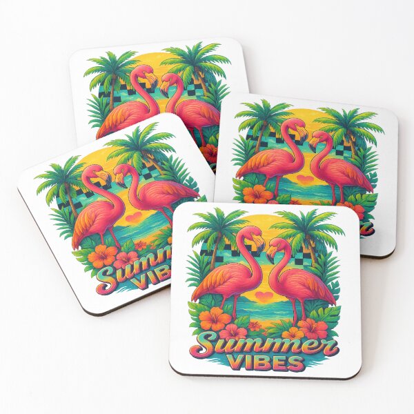 Item preview, Tropical Flamingo Love Summer Vibes Art designed and sold by ArtbyCrystal.