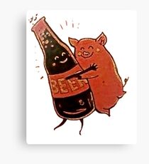 Beer Loves Pork Canvas Print