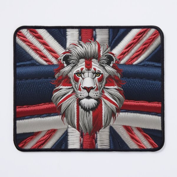 Item preview, Embroidered British Lion Patch  Patriotic Red White and Blue Design designed and sold by ArtDesignTp.